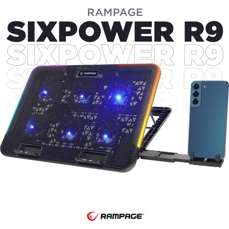 Rampage Sixpower R9 RGB 6 Fanlı Laptop Soğutucu