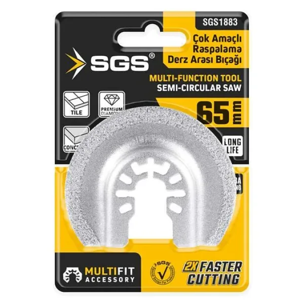 Sgs1883 - Multi Tools Çok Amaçlı Raspalama Derz Arası Temizleme Aparatı Elmas Uç 65mm
