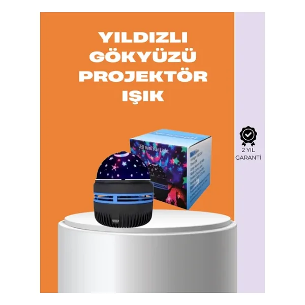 Star Master Galaxy Projektör - 360° Dönebilen Gece Lambası, Dekoratif Ambiyans Işığı