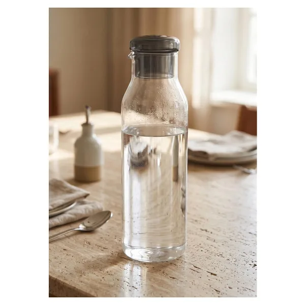The Mia Cam Şişe Gri Kapaklı 9X28CM 1500 ml - Şeffaf - 1,5 lt