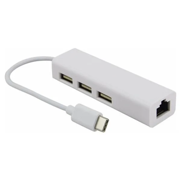 TYPE-C TO 3 PORT USB 3.0 + 1 PORT ETHERNET ÇEVİRİCİ