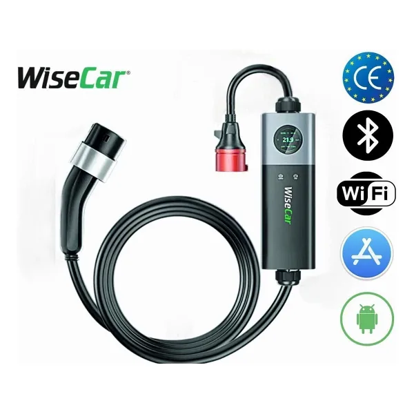 Wisecar Wtps3 22 Kw Taşınabilir Elektrikli Araç Şarj Cihazı Mobil Uygulamalı + Wifi + Bluetooth