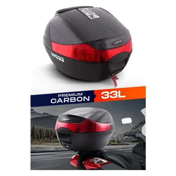 Wogen WG33 Premium Karbon 33 lt Arka Motosiklet Çantası