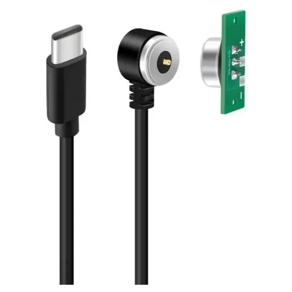 2-Pin 10mm 90C Kablolu PCB'li Pogo Pin Manyetik Konnektör Takımı - Type-C Soketli