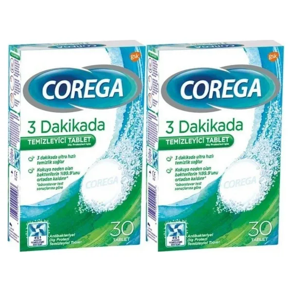 3 Dakikada Protez Temizleyici Tablet 2 x 30 Tablet