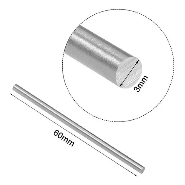 3Mm X 60Mm Metal Mil Çelik Çubuk Aks Oyuncak Rc Araba Robot