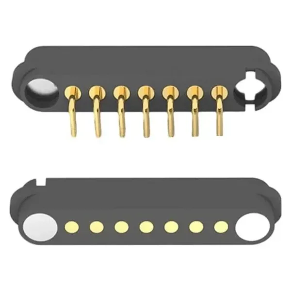 7-Pin 2.54mm 90C Pogo Pin Manyetik Konnektör Takımı