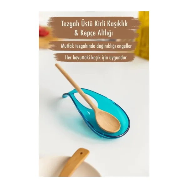 Akrilik Aquamarin Tezgah Üstü Kirli Kaşıklık & Kepçe Altlığı
