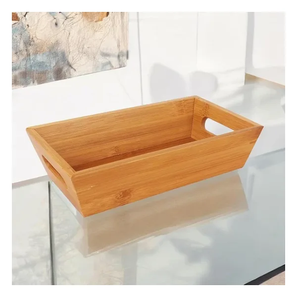 Bambu Ekmek Sepeti 23x13x7cm, Evonox Bambu Ekmeklik, Bambu Ekmek Sunumluk