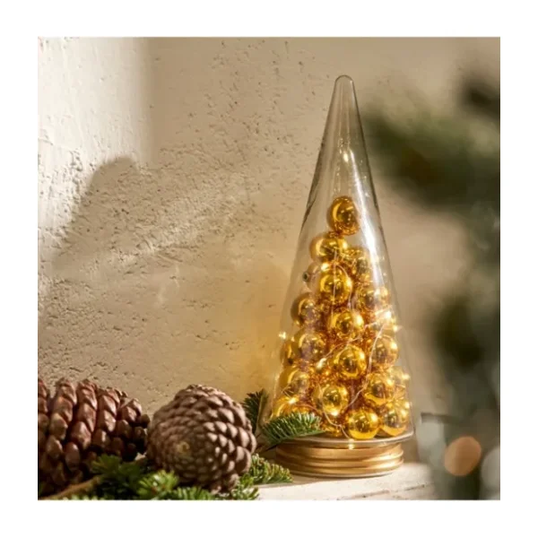 Bella Maison Christmas Tree Yılbaşı Ledli Aydınlatma Gold (12x12x29 Cm) Gold Altın