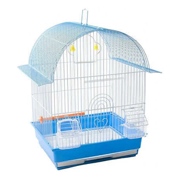 Birdlife Çift Kapılı Kuş Kafesi Mavi 34,5X28x46 Cm