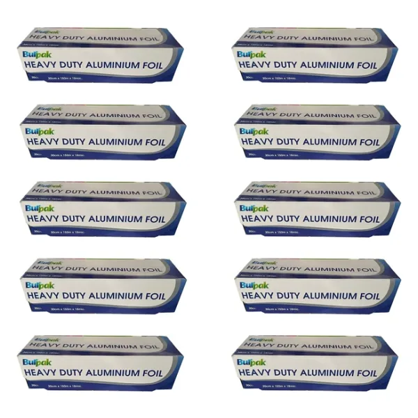 Burpak Heavy Duty Ağır Hizmet Tipi Alüminyum Folyo - 30 Cm. X 150 Metre - 18 Mikron - 10 Paket