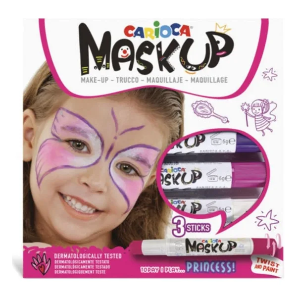 Carioca Yüz Boyası Seti 6 gr 3 Renk Prıncess - Renkli - 3 Adet