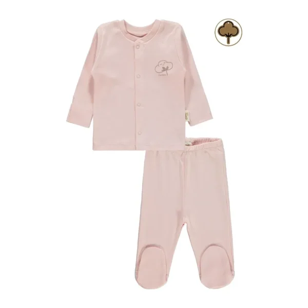 Civil Baby Bebek Organik Pijama Takımı 0-6 Ay Pembe - 0 - 1 Ay