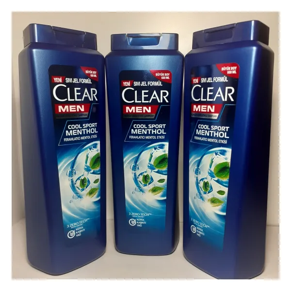 Clear Men Cool Sport Menthol 600 ml 3 Adet Kepek Şampuanı