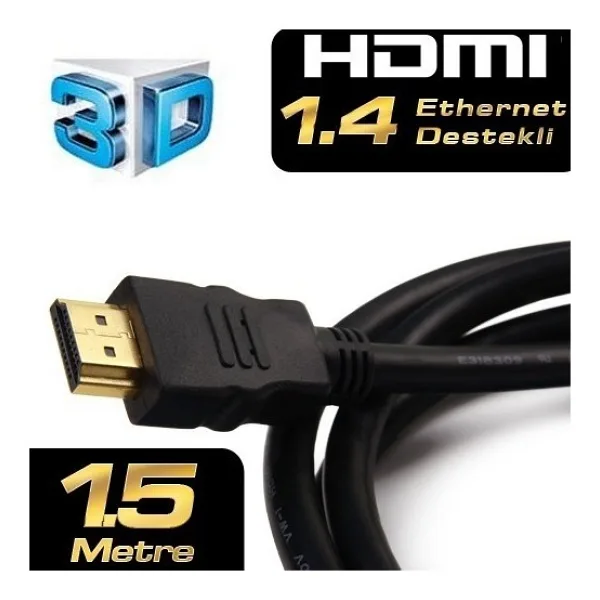 Dark 1.5m HDMI V1.4 4K / 3D ve Ağ Destekli Altın Uçlu Kablo