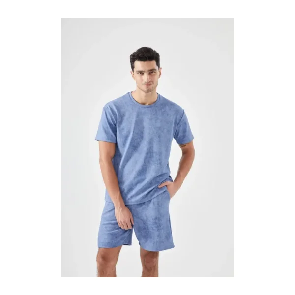 Erkek Cepli Şortlu Pijama Takımı