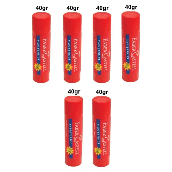 Faber Castell Faber Castel 40 Gram Stick Yapıştırıcı Büyük Boy 6 Adet