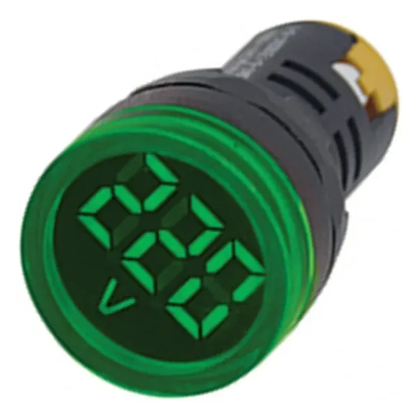 Gwest 22 VS-Y 22mm AD-116 Serisi Yeşil Voltmetre 24-550V