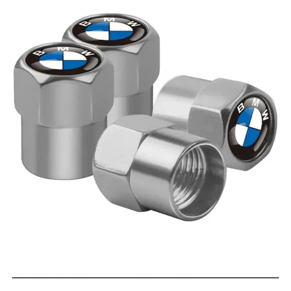 İKTUNING KLASİK LOGOLU B M W 4 ADET METAL GÜMÜŞ SİBOP KAPAĞI
