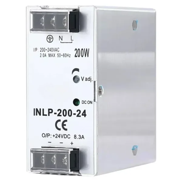 INLP-200-24 - 200W 24VDC 8.3A Raya Montajlı Güç Kaynağı