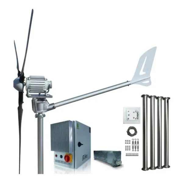 İsta Breeze 1500w 24v/48v Windsafe Korumalı Rüzgar Türbini + Wind Pro Şarj Kontrol Cihazı + Direk Seti