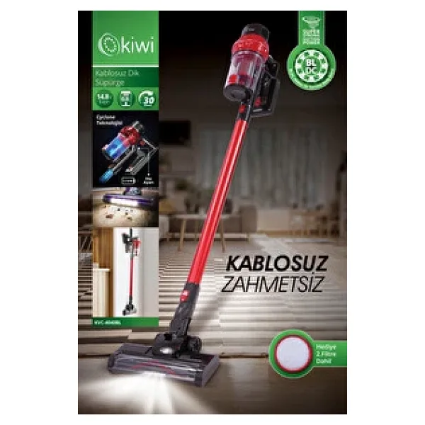 Kiwi KVC-4040BL Kırmızı Şarjlı Dikey Süpürge