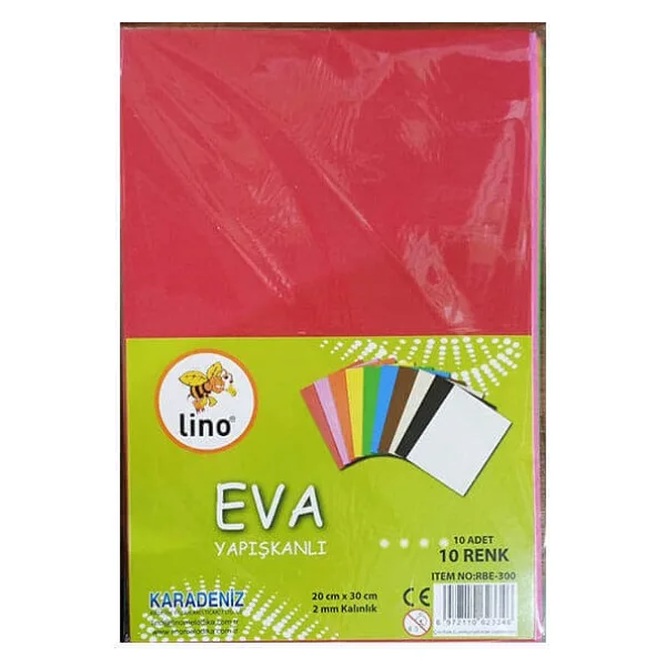 Lino Eva Yapışkanlı 20x30 Cm. 2 Mm. Karışık 10 Renk Rbe-300