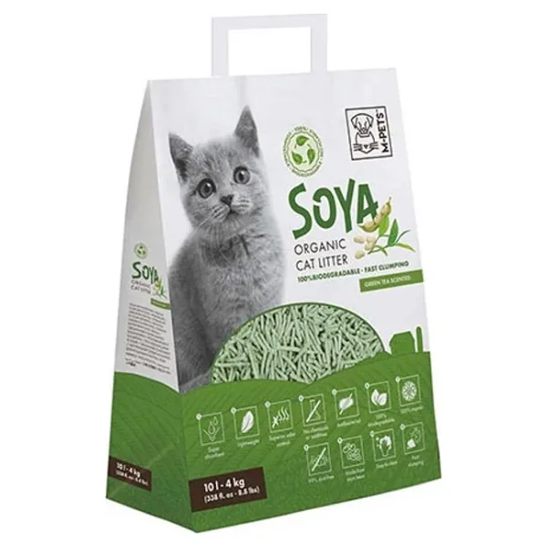 M-Pets Soya Organik Yeşil Çay Kokulu 10 lt Kedi Kumu