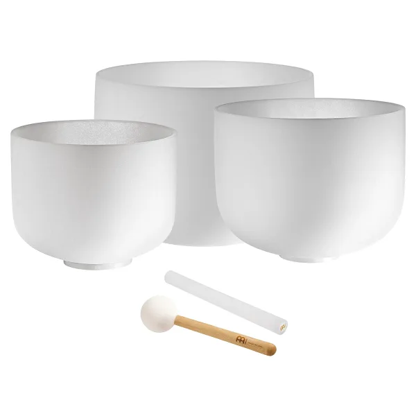 Meinl Sonic Energy 3-Parça Crystal Singing Bowl Set (G4 / E4 / C4, 432 Hz)