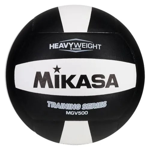 Mikasa MGV500 Heavy Weight Training Indoor Volleyball, Black/White