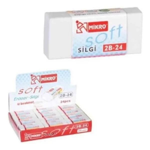 Mikro Süper Soft Silgi 2b Öğrenci Silgisi ( 24 Lü Paket)