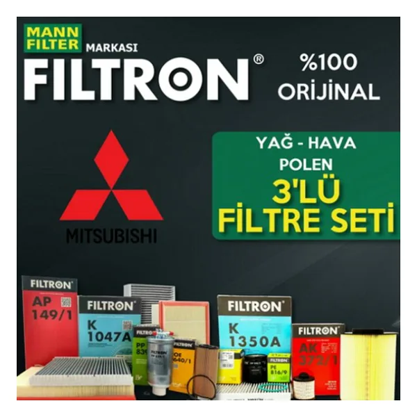 Mitsubishi Lancer 1.6 Mann Filtron Filtre Bakım Seti 2010-2015