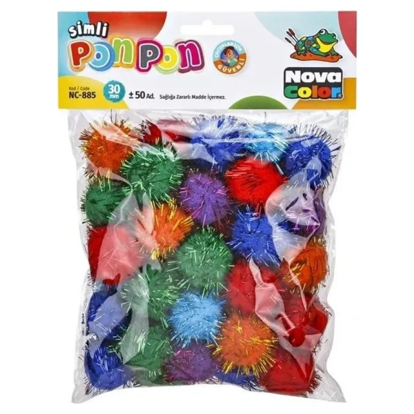 Nova Color Simli Ponpon 30 Mm 50Li Paket