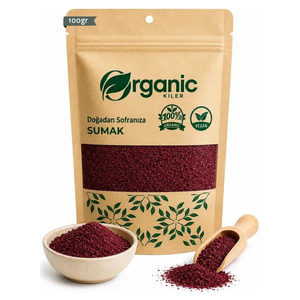Organic Kiler Doğal Sumak 100 gr - Katkısız Taze Öğütülmüş Ekşi Sumak