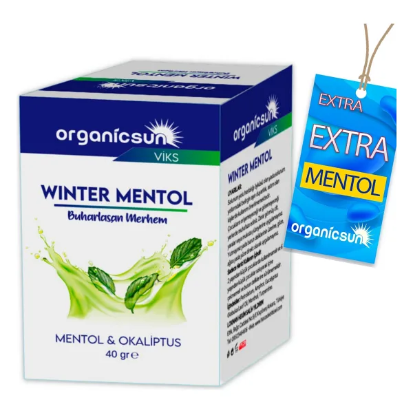 Organicsun Winter Mentol Buharlaşan Merhem Viks Vicks Vikis Mentol ve Okaliptus 40 gr