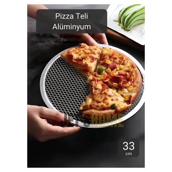 Pizza Tepsisi Alüminyum Pizza Teli Lahmacun Tepsisi 33 Cm