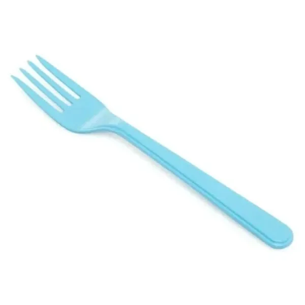 Plastik Turkuaz Renkli Lüx Parti Doğum Günü Çatal - 18 Cm. - 25 Adetlik 5 Paket
