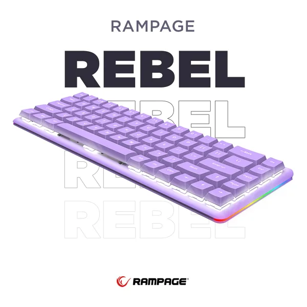 Rampage Rebel TKL İngilizce Red Switch Kablolu Mekanik Oyuncu Klavyesi