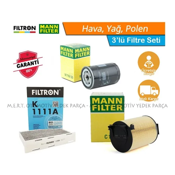 Seat Altea 1.6 Benzinli Filtre Bakım Seti 3'Lü (Hava-Yağ-Polen) (484016510)