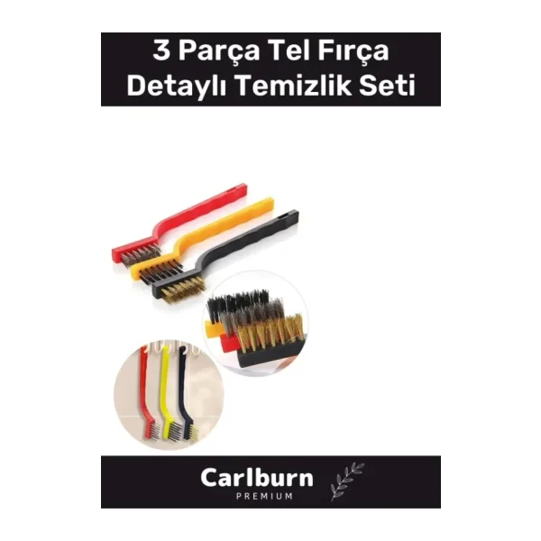 Sert Plastik Başlıklı 3 Parça Mutfak Ocak Fırın Davlumbaz Yağ Çıkarma Tel Fırça Detaylı Temizlik Set