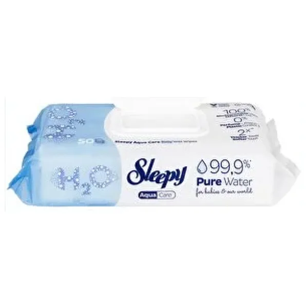 Sleepy AquaCare H2O Yenidoğan 50 Yaprak Islak Mendil