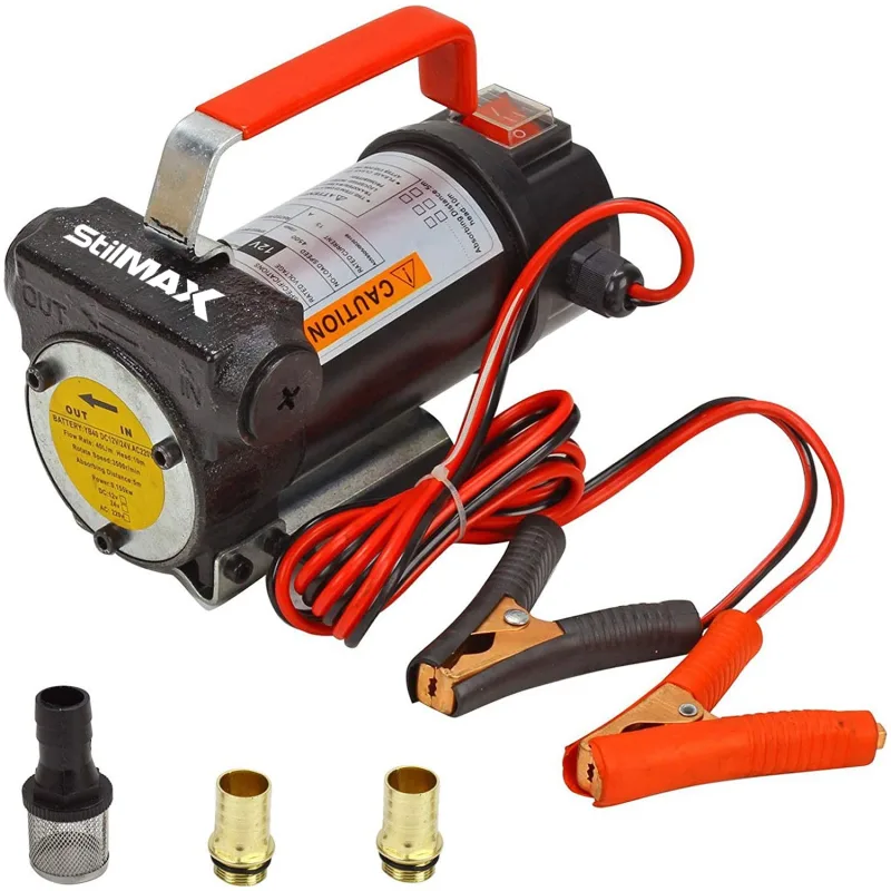 Stilmax 12V Kendinden Emişli Yakıt Sıvı Yağ Mazot Aktarma Transfer Pompası Paslanmaz