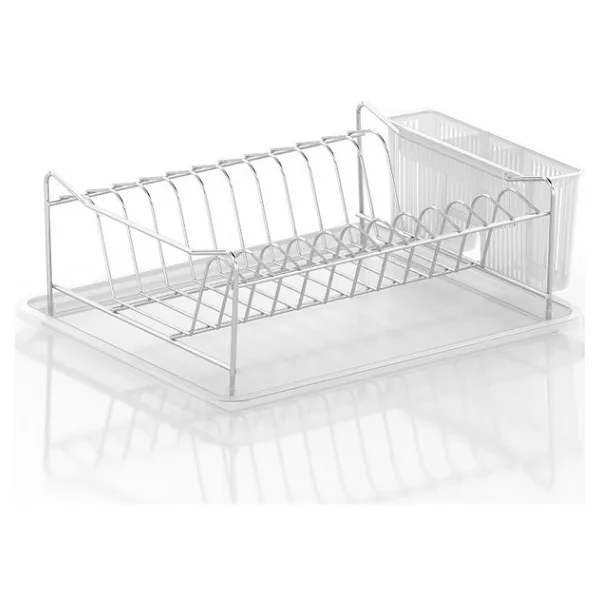 Tekno-tel Teknotel Tek Katlı Tabaklık Bulaşıklık Krom+Şeffaf KB014 - Şeffaf Gri