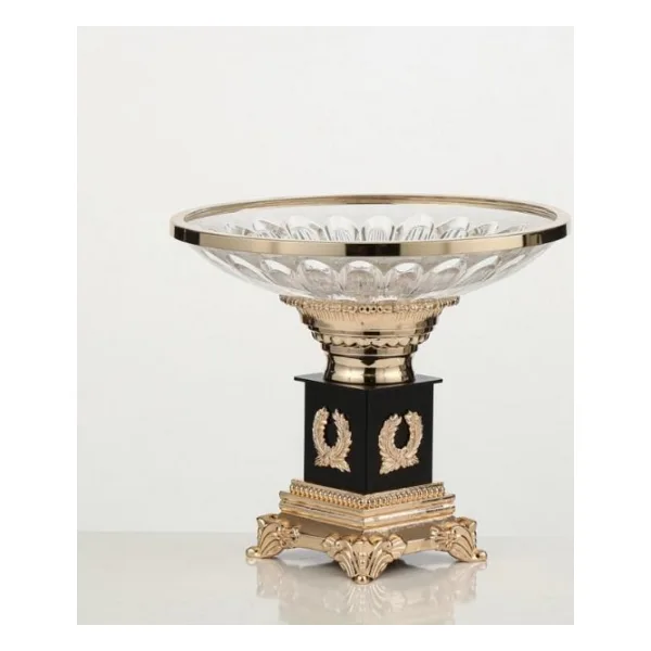 Vitale Gold Ayaklı Dekoratif Kase 24x24x32 Cm Ak.Jd0004