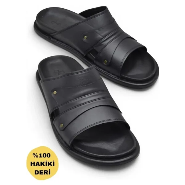 310 TAM ORTOPEDİK Günlük Hakiki Deri Erkek Terlik Hakiki Deri Günlük Erkek Terlik