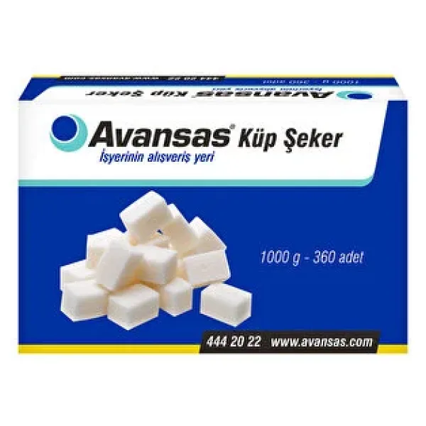 Avansas Küp Şeker 1 kg 360 Adet