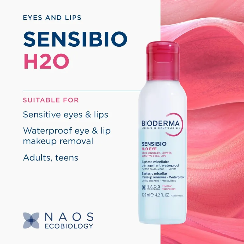 Bioderma Sensibio H2O Çift Fazlı 125 ml Göz Makyaj Temizleme Suyu