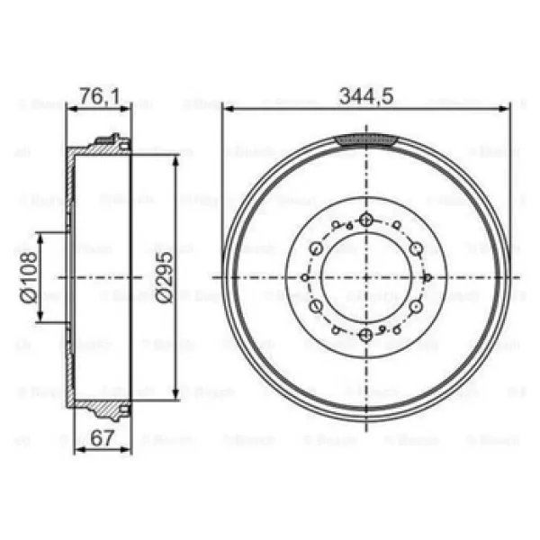 Bosch 0986477297 Arka Fren Kampanası Toyota Hiıux 2.5 3.0 4x4 2005- 295x6 424310k120