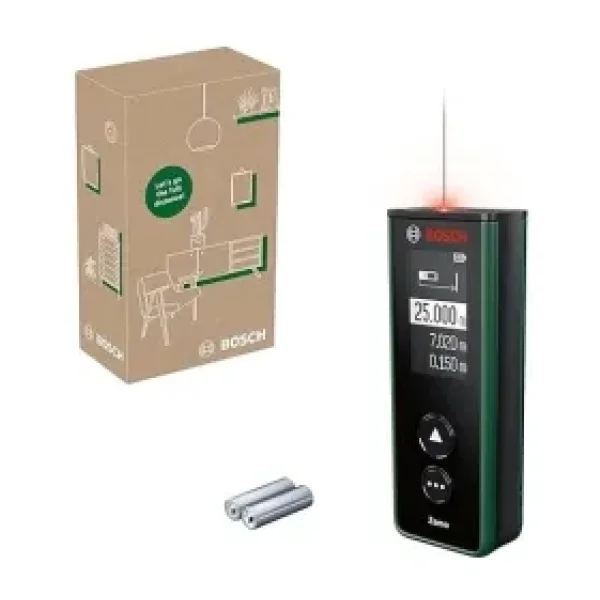 Bosch Home Garden Zamo Lazerli Uzaklık Ölçer (25m Çalışma Alanı, 4 sn. Ölçme Süresi, 2 x AA Pil, Karton Kutu)